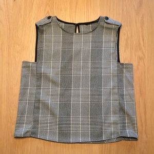 Zara // plaid black and white tank top.